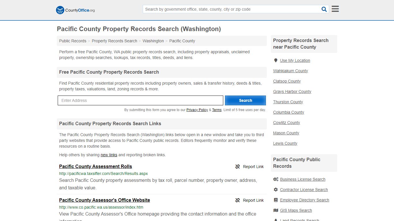 Pacific County Property Records Search (Washington) - County Office